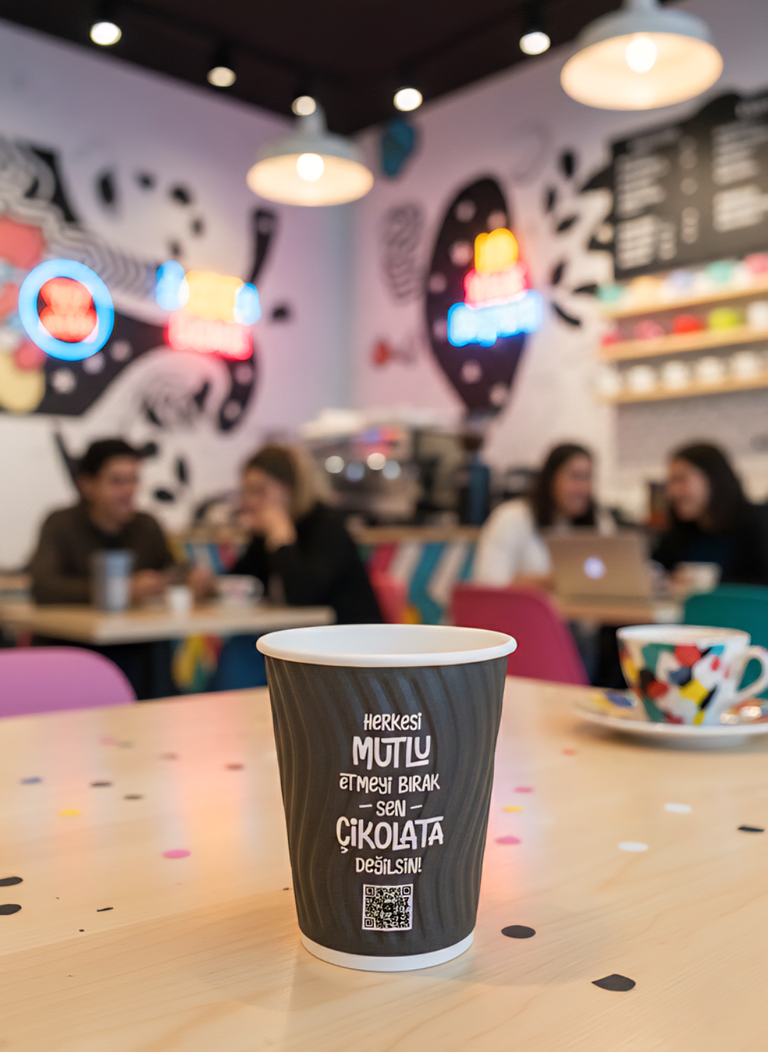 Kabartmalı Normal Boy Karton Bardaklar